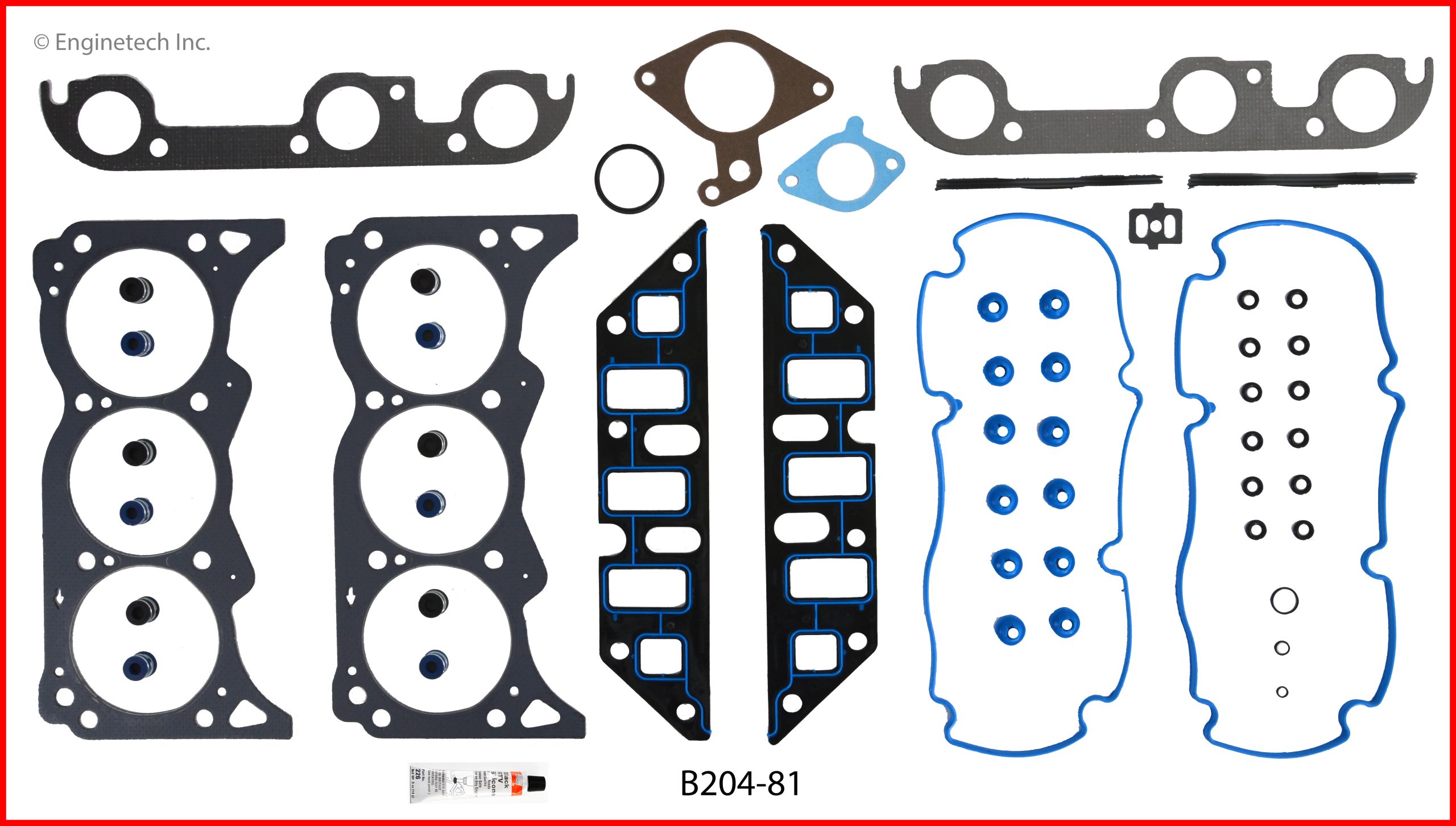 Enginetech B204-81 Gasket Set - Full