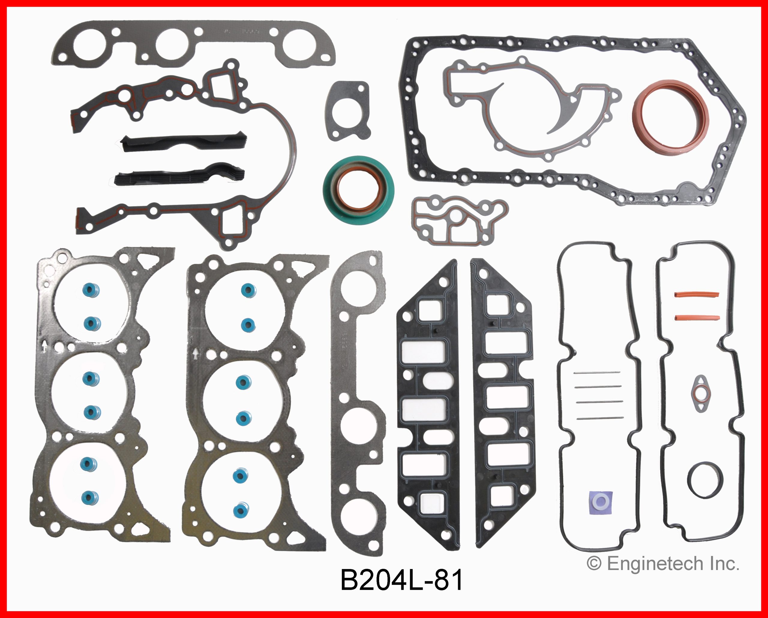 Enginetech B204L-81 Gasket Set - Full