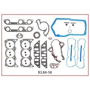 Enginetech B3.8A-58 Gasket Set - Full