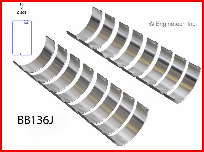 Enginetech BB136J Bearing Set - Rod
