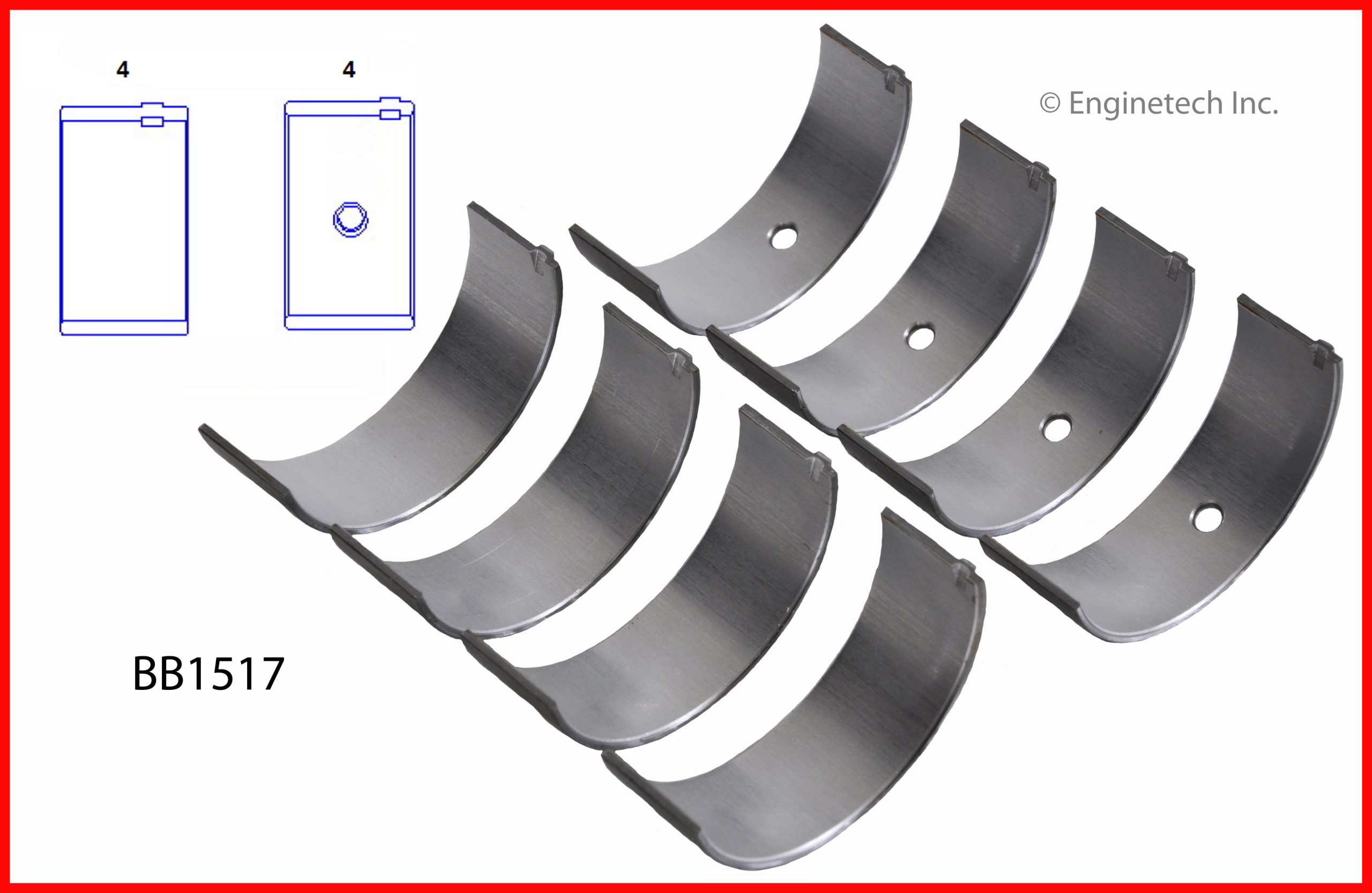 Enginetech BB1517 Bearing Set - Rod