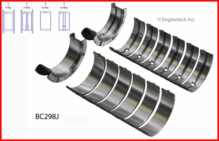 Enginetech BC298J Bearing Set - Main
