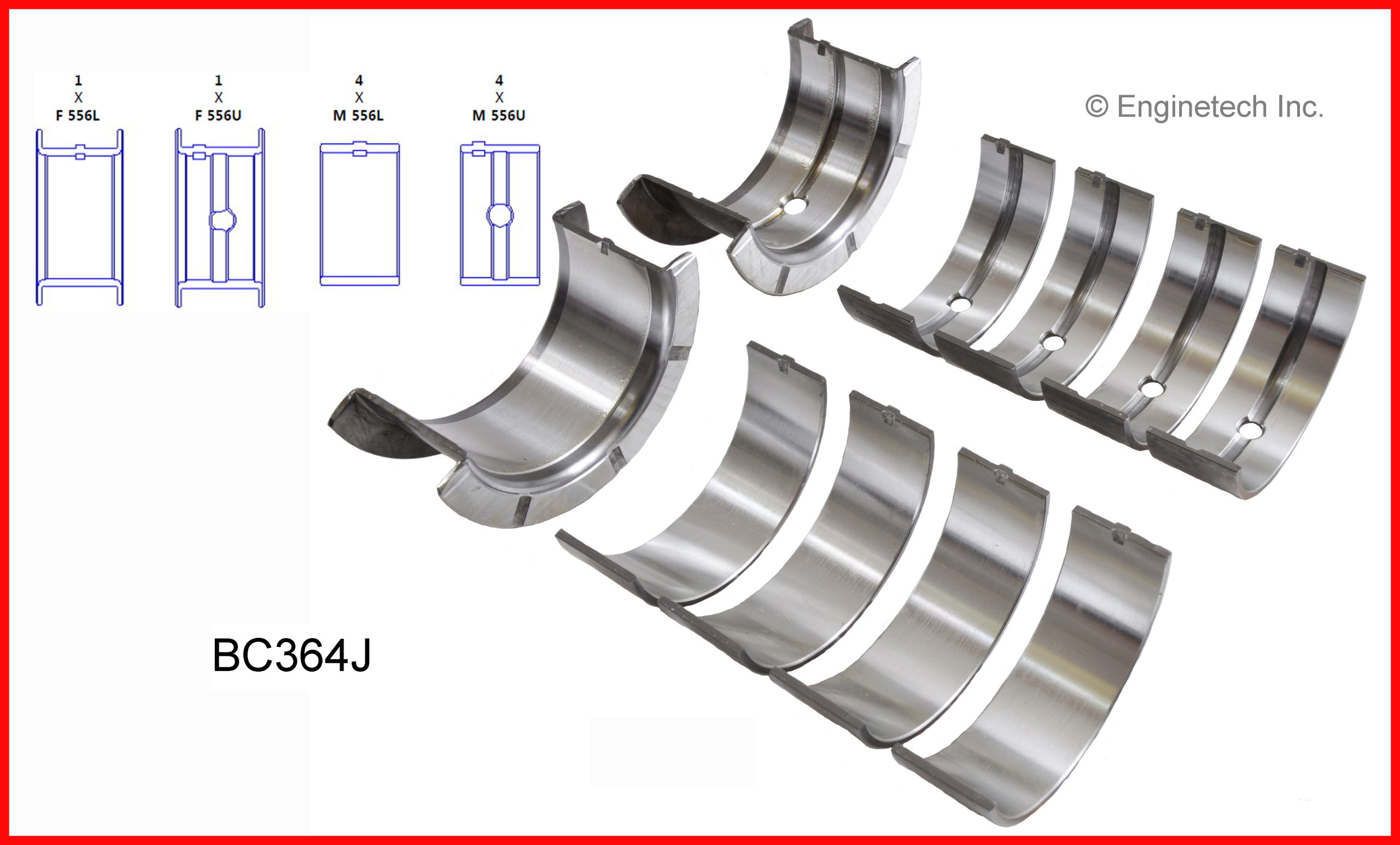 Enginetech BC364J Bearing Set - Main
