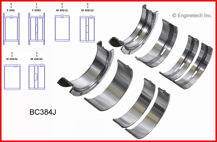 Enginetech BC384J Bearing Set - Main