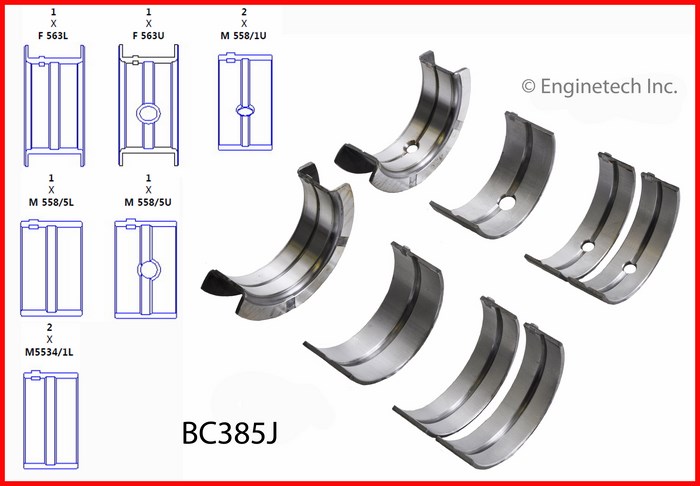 Enginetech BC385J Bearing Set - Main