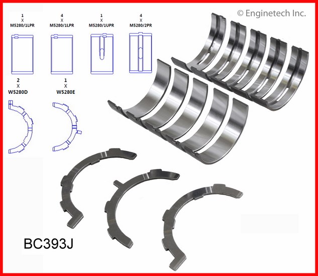 Enginetech BC393J Bearing Set - Main