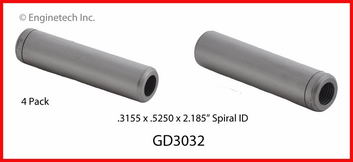 Enginetech GD3032 Valve Guides - Set of 4