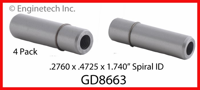 Enginetech GD8663 Valve Guides - Set of 4