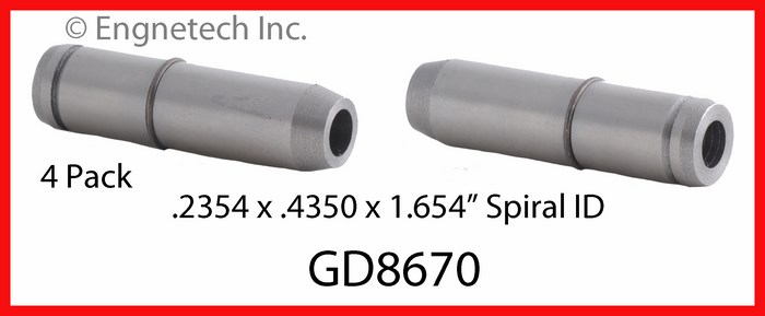 Enginetech GD8670 Valve Guides - Set of 4