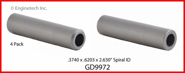 Enginetech GD9972 Valve Guides - Set of 4