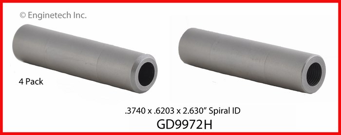 Enginetech GD9972H Valve Guides - Set of 4