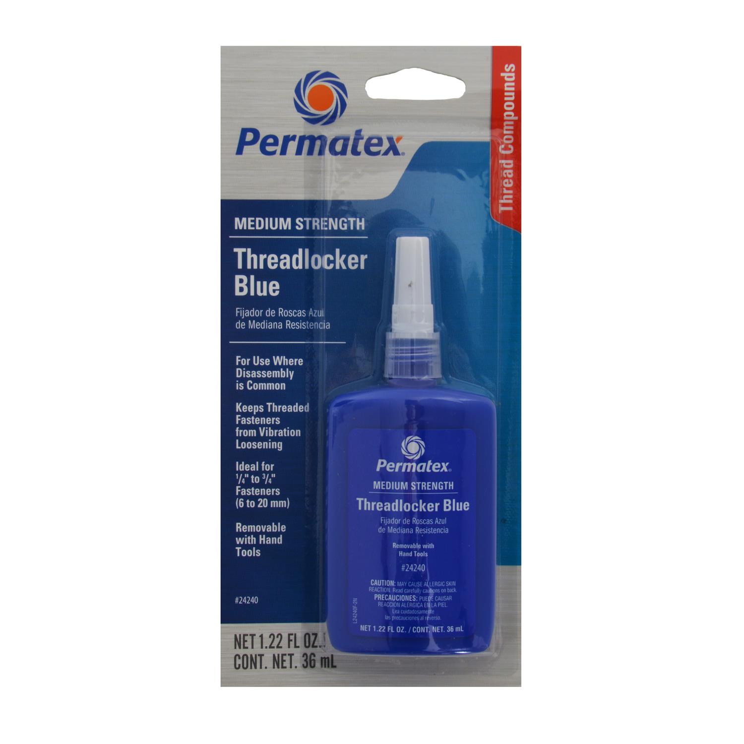 Enginetech PX24240 Blue Medium Strength Threadlocker. 36 ml. Bottle.